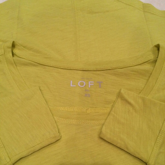 LOFT Long Sleeve Citron Green Yellow Shirt XS - Picture 3 of 4